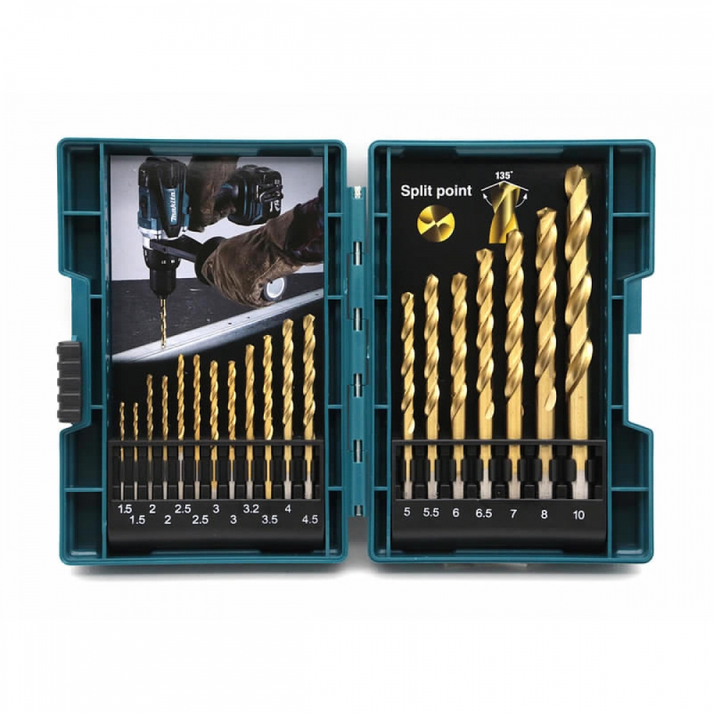 Set 19Pcs Brocas Metal HSS-TIN B-67795 Makita 1