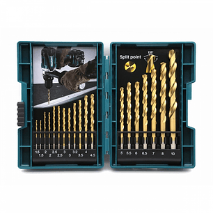 Set 19Pcs Brocas Metal HSS-TIN B-67795 Makita
