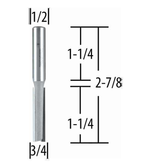 Fresa Recta 2Filos 1/2