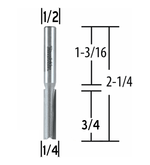 Fresa Recta 2Filos 1/2
