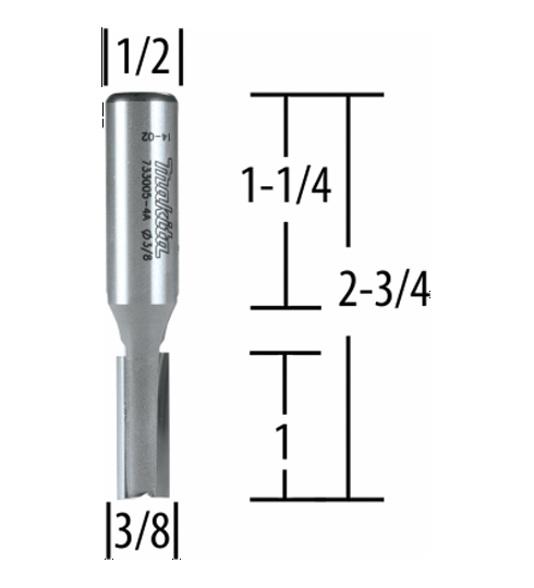 Fresa Recta 2Filos 1/2