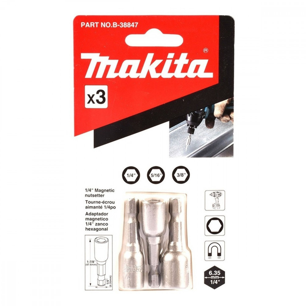 Set 3pcs Adaptadores Magnéticos B-38847 Makita 1