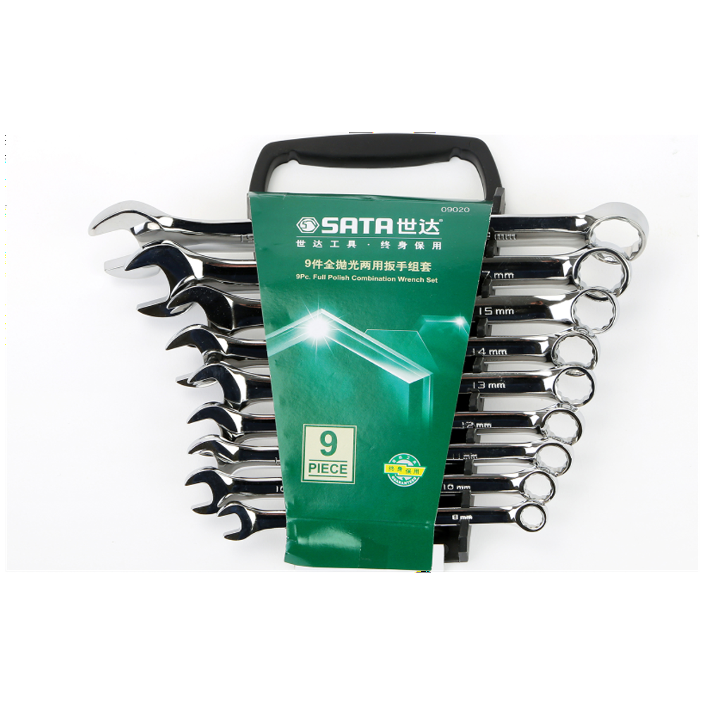 Juego 9 Pcs Llaves Pta/Corona 8-19 mm ST09020SJ  Sata 1