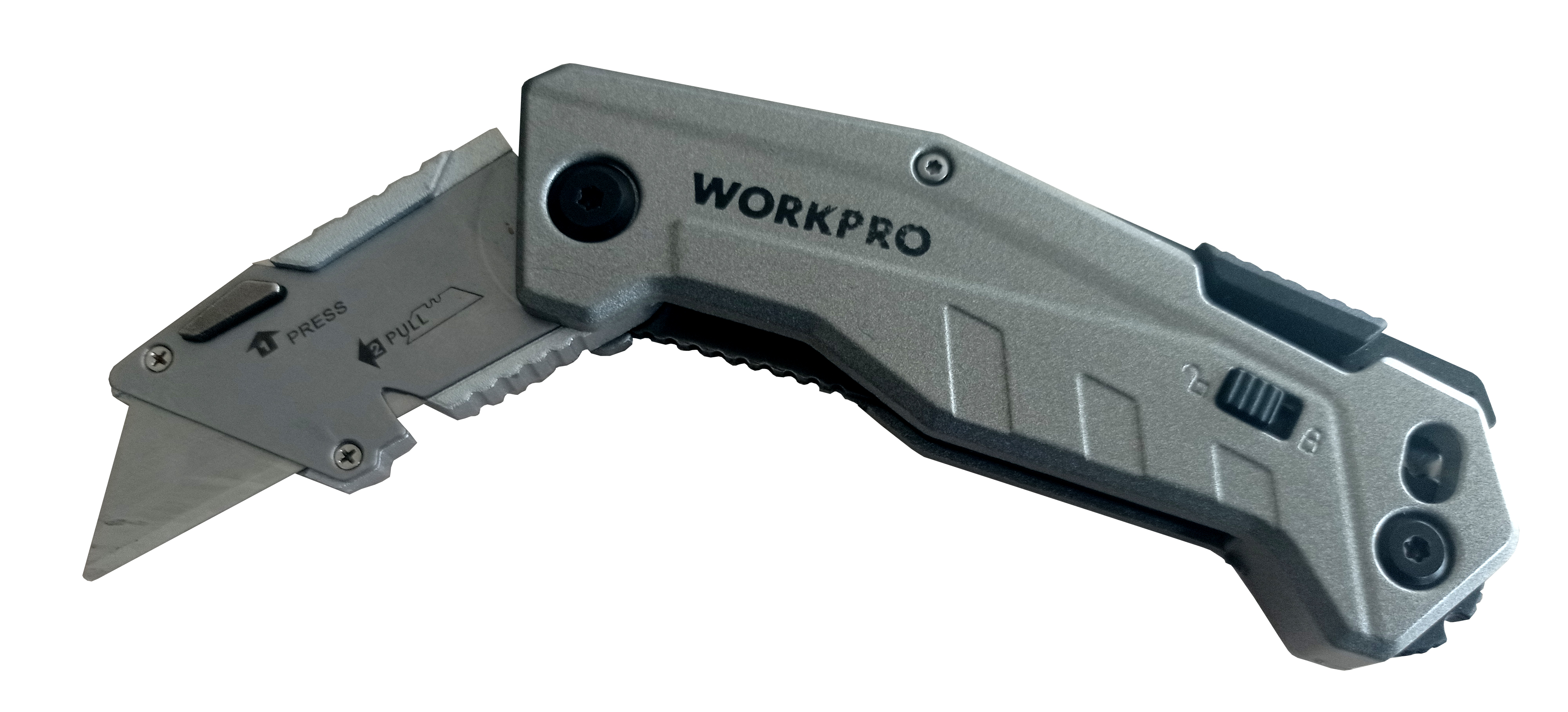Cuchillo Plegable de Cambio Rápido con Pelacables W011034 Workpro 2
