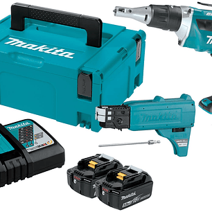   Atornillador 18V DFS452FJX2 + Auto Alimentador + Makpac 2 Makita