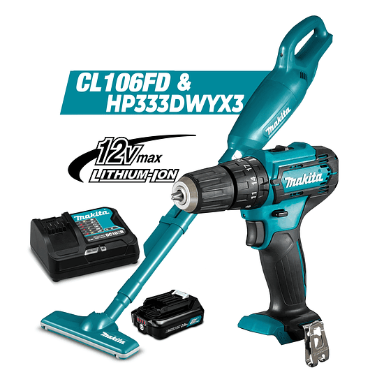 Kit Aspiradora + Taladro Percutor Inalámbrico 12v Max CL106FDZ-2 + Chaqueta térmica de REGALO!  Makita