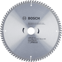 Disco sierra circular Eco Madera 10" 80D 2608644337 Bosch