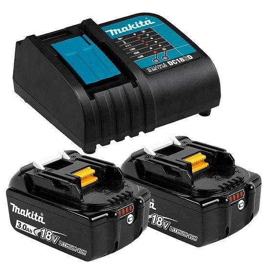 Kit 2 Baterías 3.0ah + Cargador 18v 191M68-6 Makita
