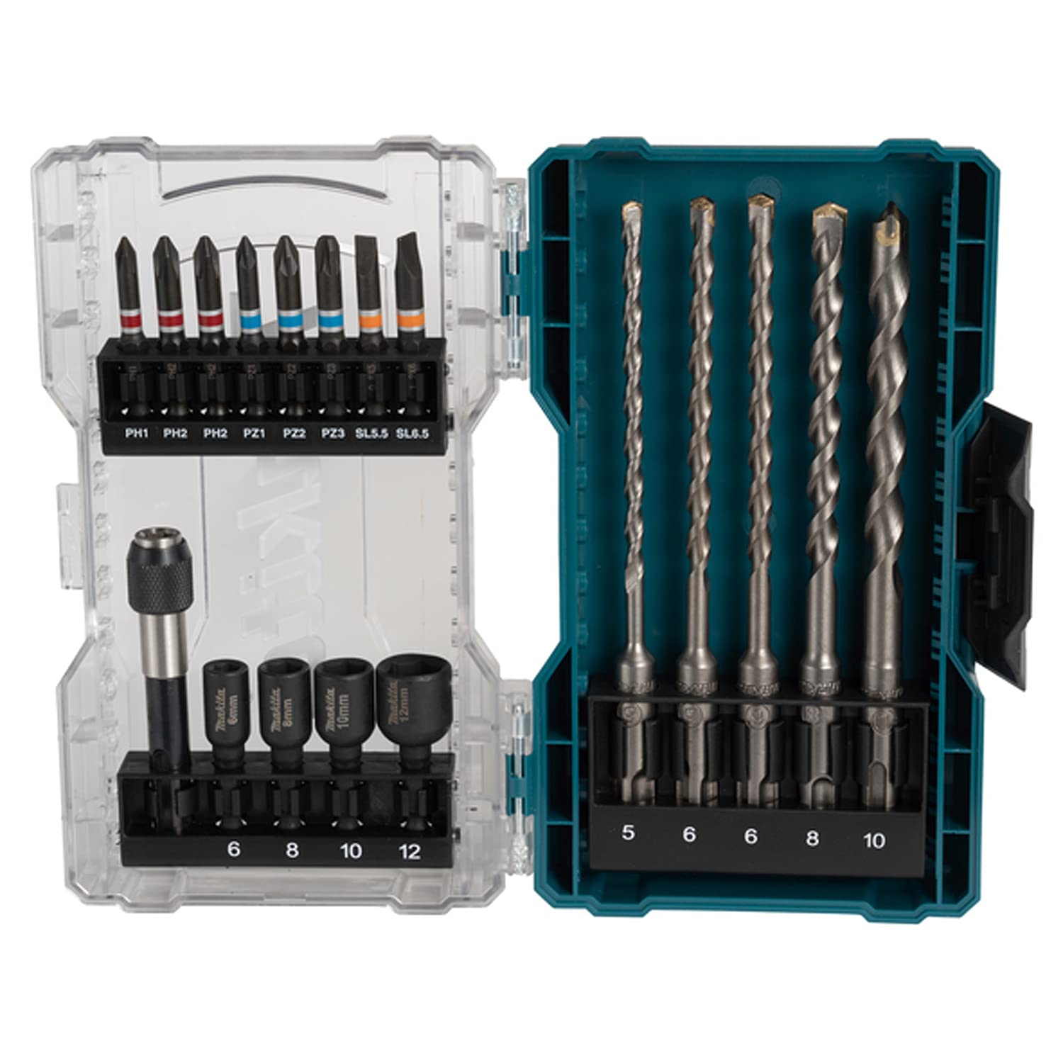 Set brocas SDS Plus, puntas y dados 18 pcs E-07026 Makita 2