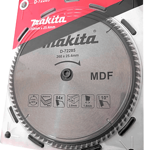 Disco Sierra Melamina /MDF 260mm 84D D-72285 Makita
