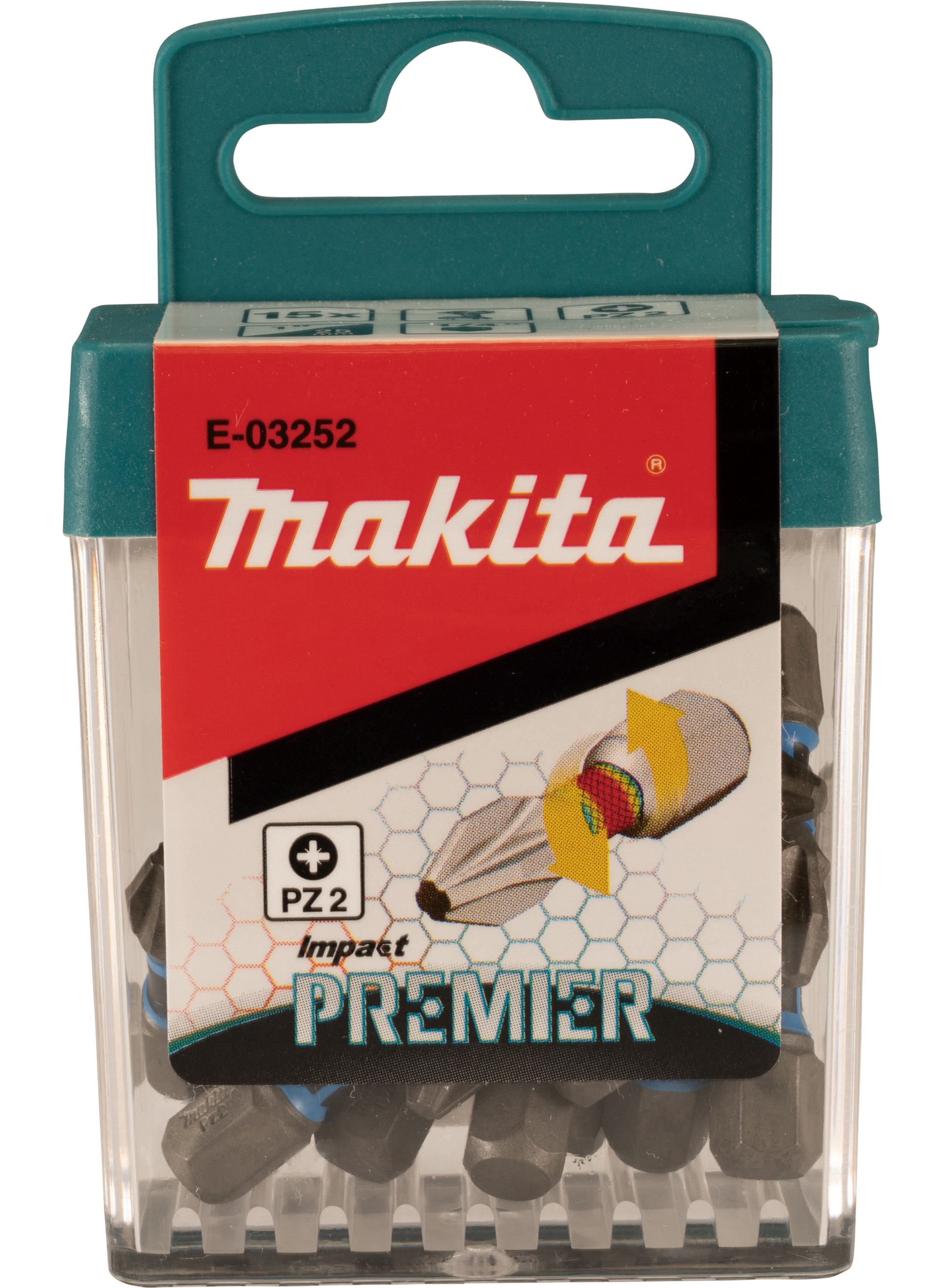 Juego 15pcs puntas impact premier PZ2x25MM FLIP TOP E-03252 Makita 1