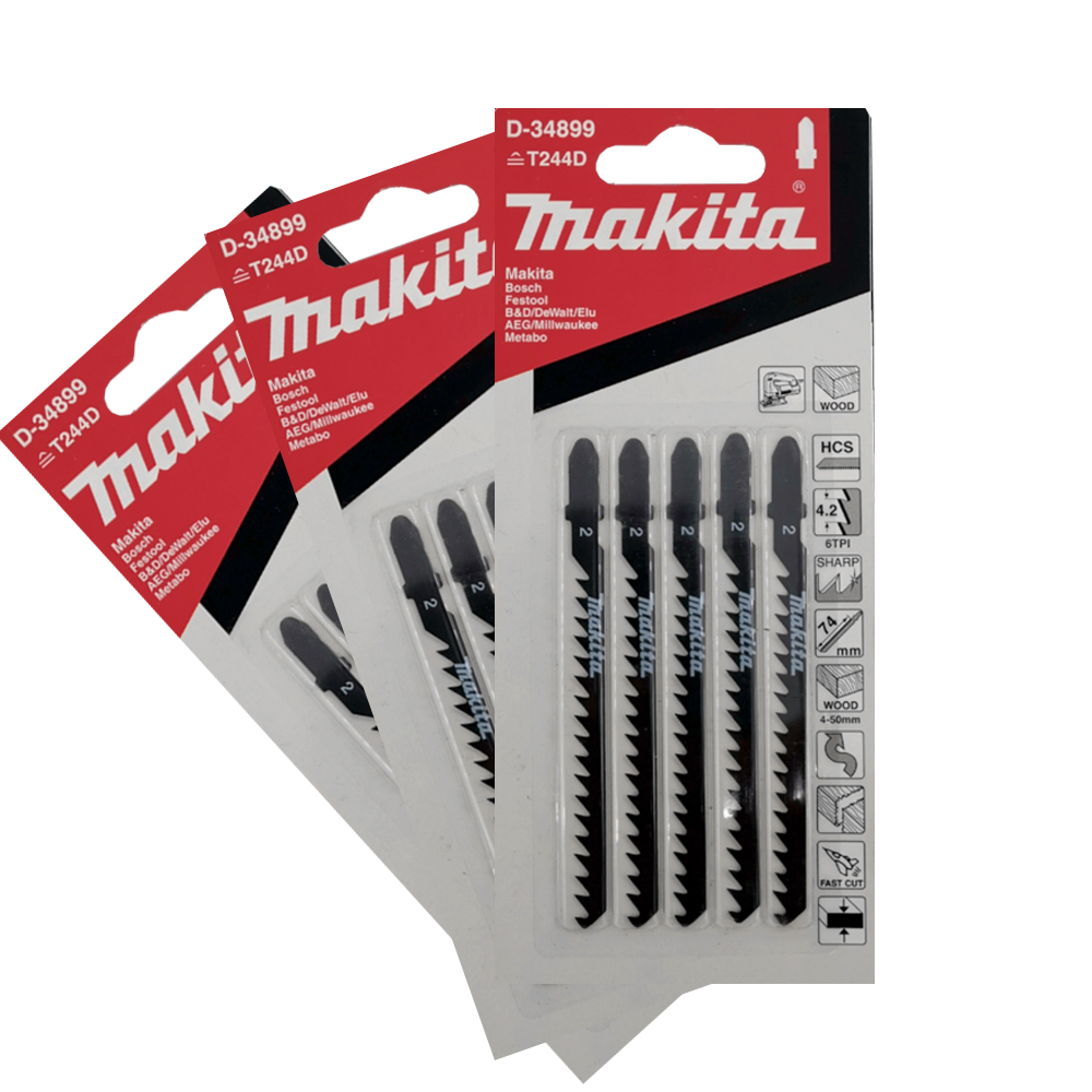 Pack 3 set 5 pcs Hoja Calar Corte Curvo Rápido 100mm D-34899 Makita 1