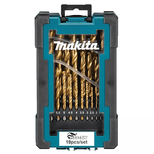 Set 19 pcs brocas para metal HSS-TIN D-72229 Makita