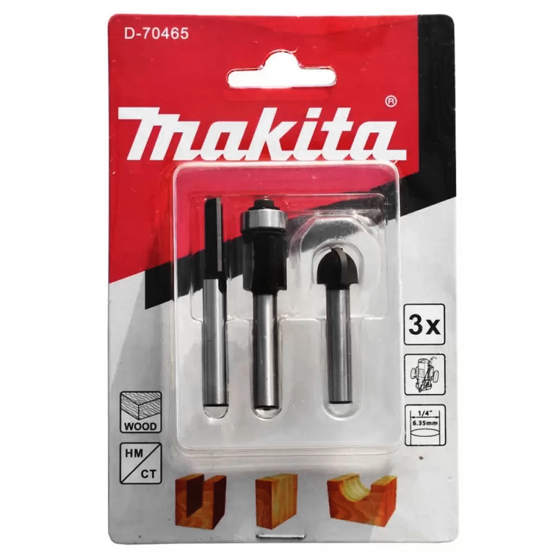 Set 3pcs fresas encastre 1/4 D-70465 Makita 1