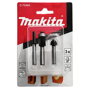 Set 3pcs fresas encastre 1/4 D-70465 Makita