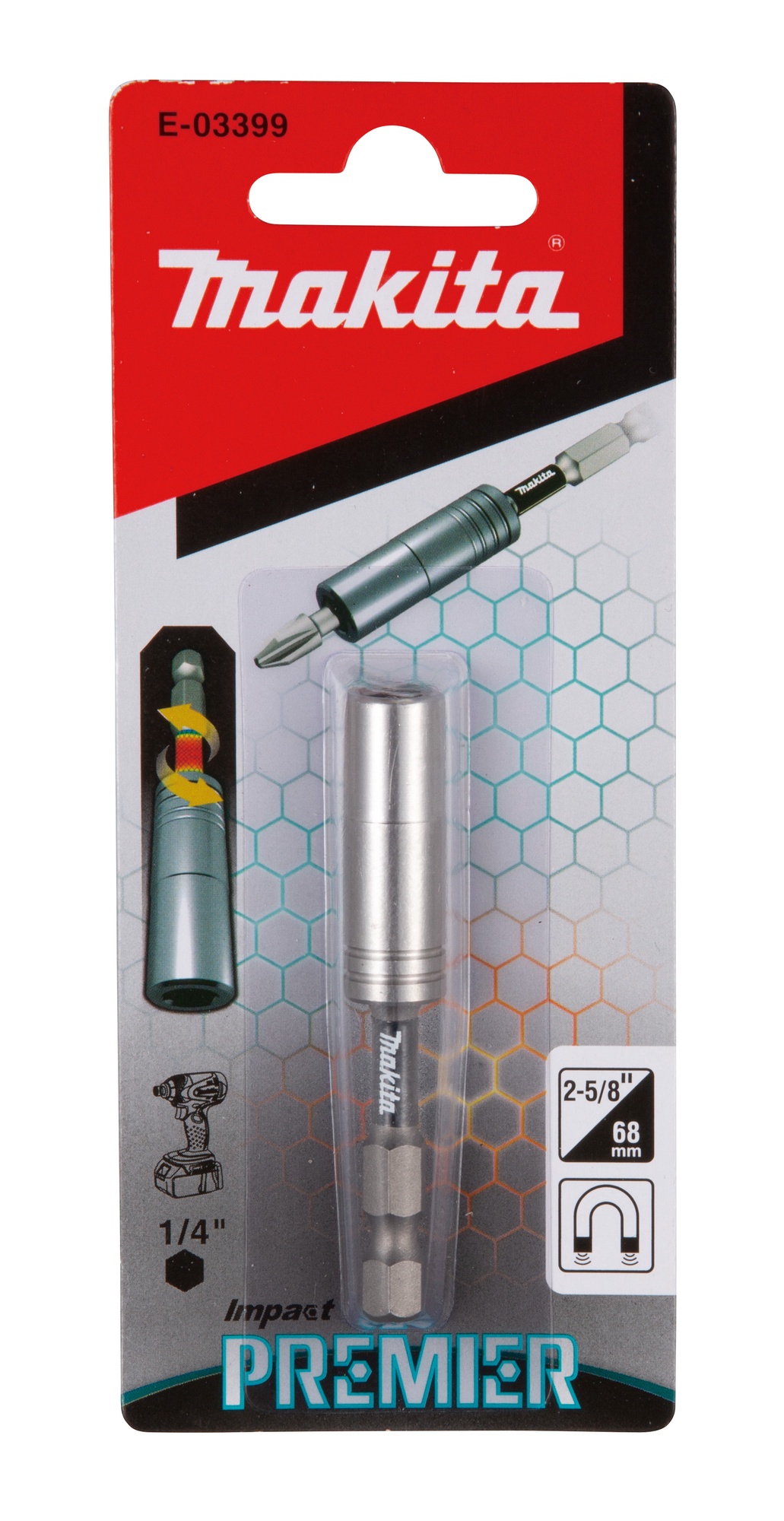 Porta puntas de torsión magnético 75mm impact premier E-03399 Makita 2