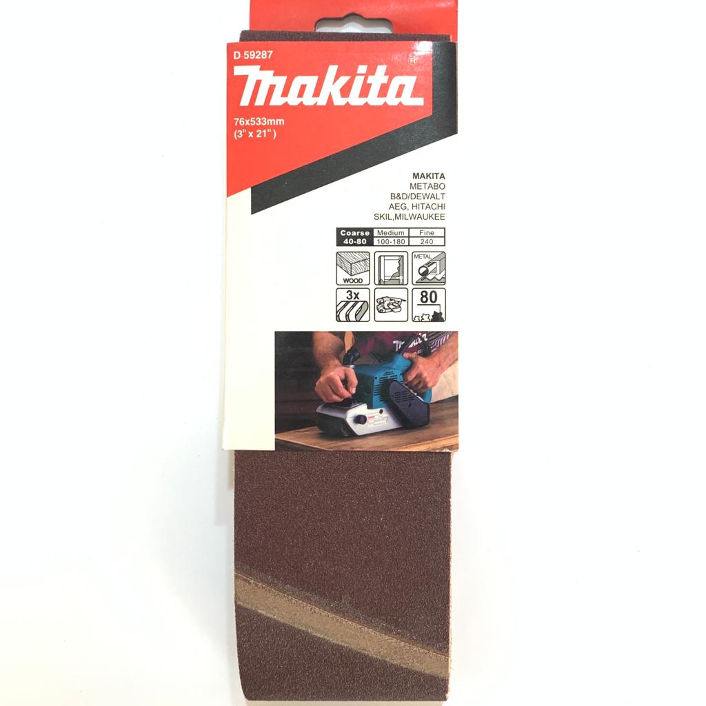 Lija de banda 3 pcs Madera/Metal 40-180 Grano Makita 1