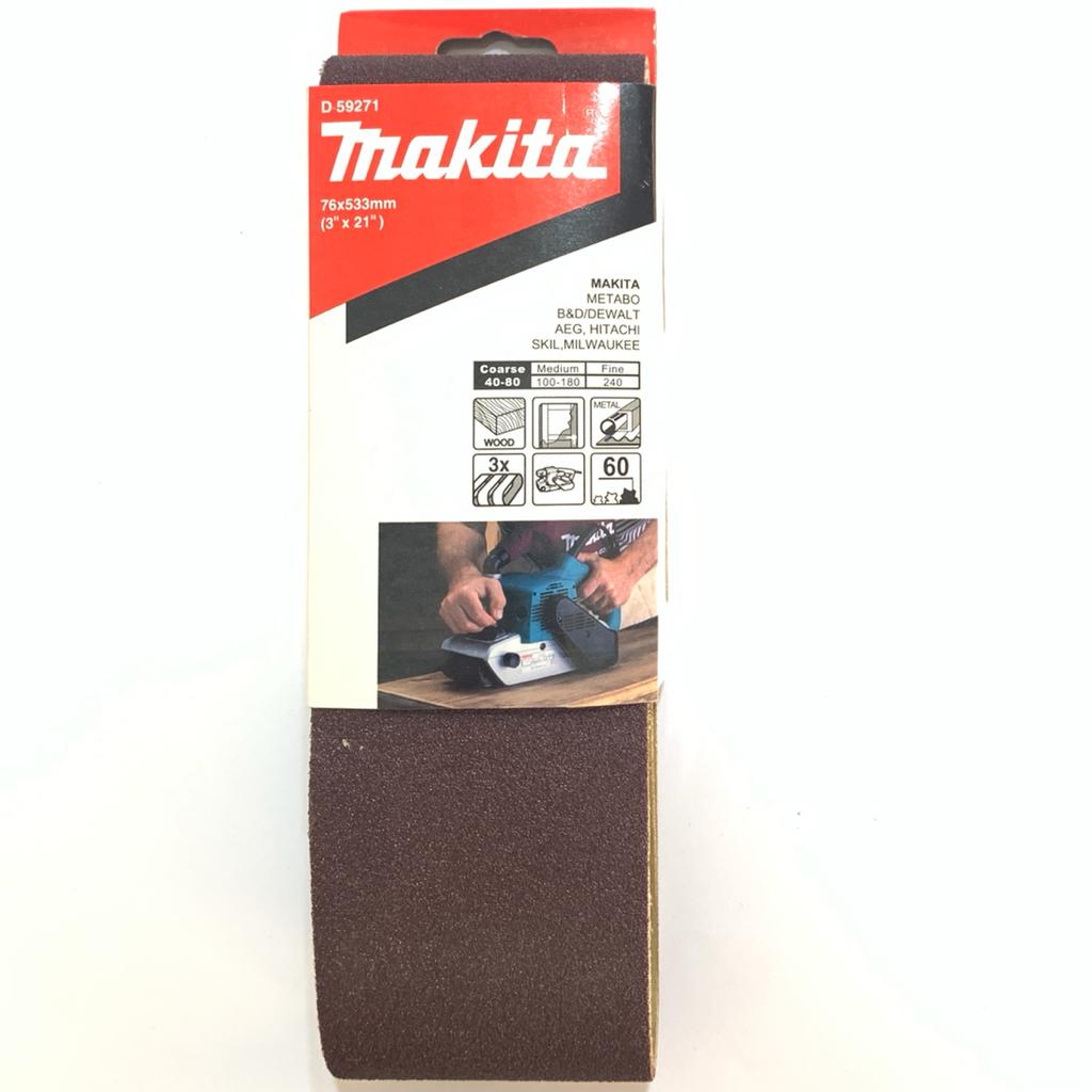 Lija de banda 3 pcs Madera/Metal 40-180 Grano Makita 4