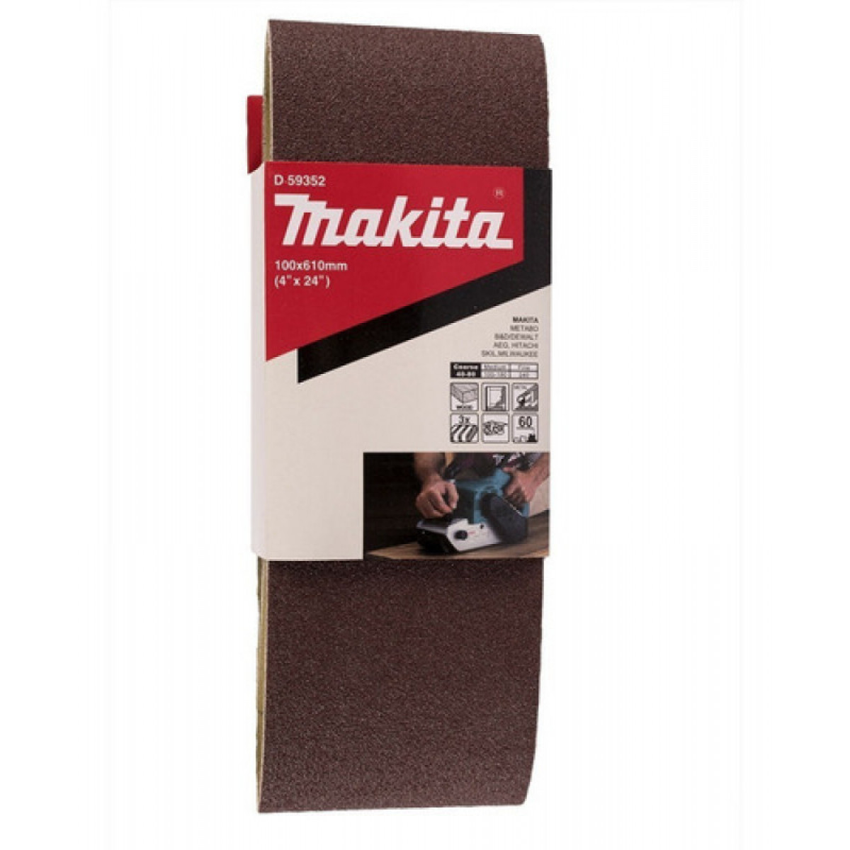 Lija de banda 3 pcs Madera/Metal 40-180 Grano Makita 5