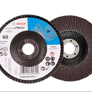 Set 5 Discos flap estándar metal 115mm + inox Bosch G 40 - 120