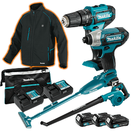 Kit Trabajador inalámbrico  12v + Chaqueta climatizada inalámbrica de regalo CLX248-1 Makita