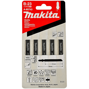 Set 5 pcs Hojas de calar Metal A-85743 Makita