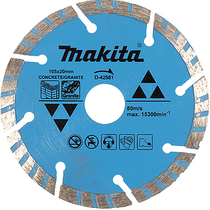 Disco diamantado 105x20mm segmentado turbo seco Concreto/Granito D-42581 Makita