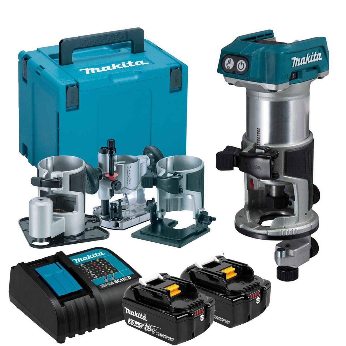 Kit Fresadora Inalámbrica 18v BL 1/4-3/8'' DRT50RFJX3 Makita 2