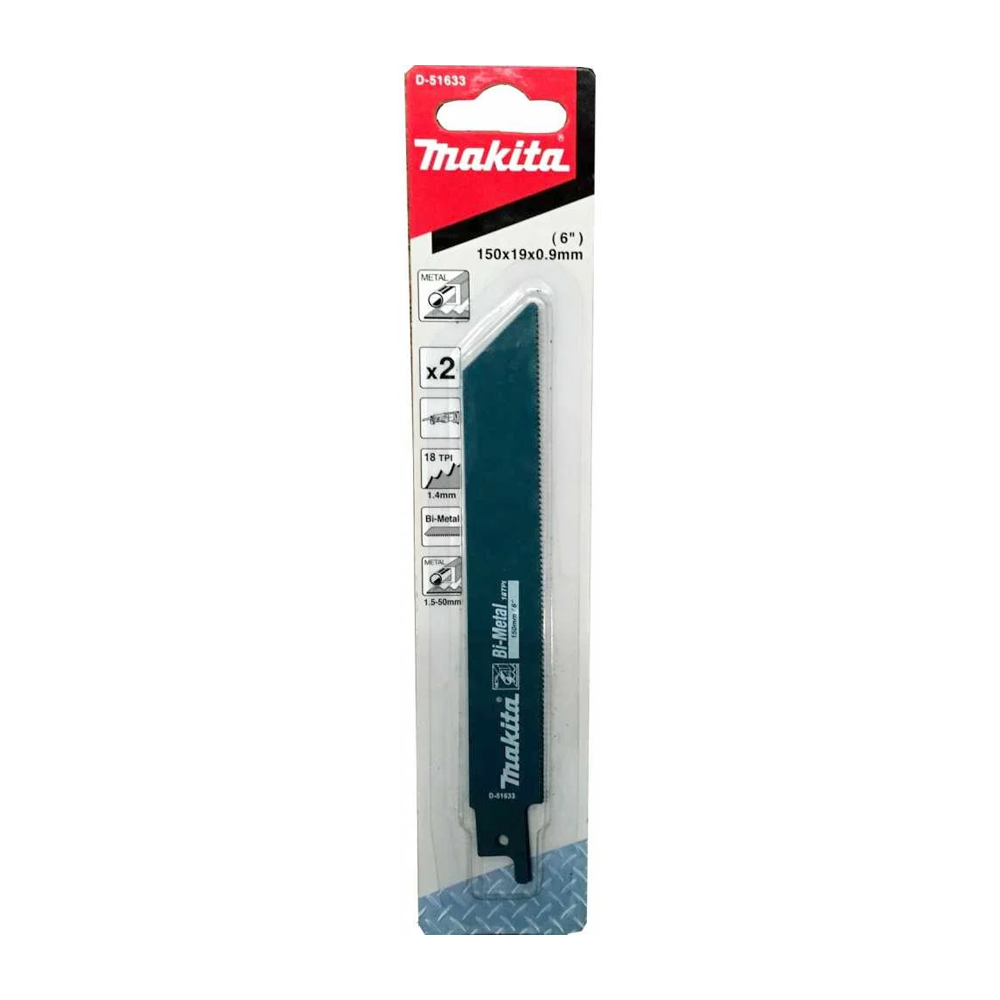 Set 2 Pcs Hoja sierra sable 18T x 152mm metal D-51633 Makita 1
