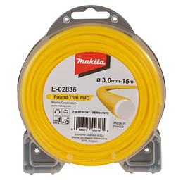 carrete Nylon Redondo doble cara amarillo 3mm 15 - 168 Mt Makita