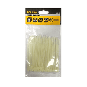 100 un. Amarras plásticas 50105 Tolsen