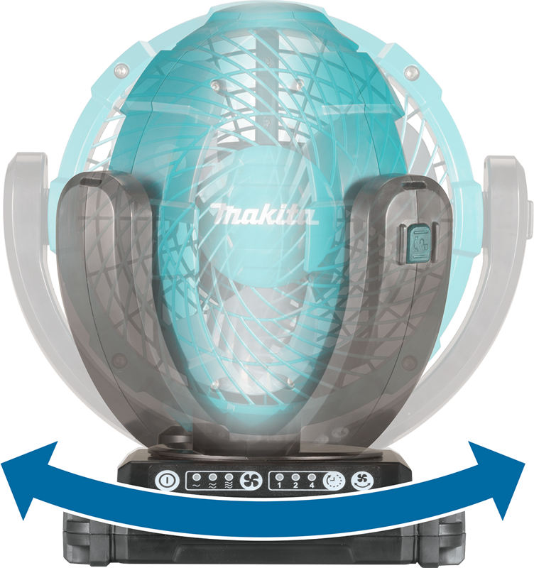 Ventilador Inalámbrico oscilante 180mm 18V AC/DC DCF102Z Makita 3