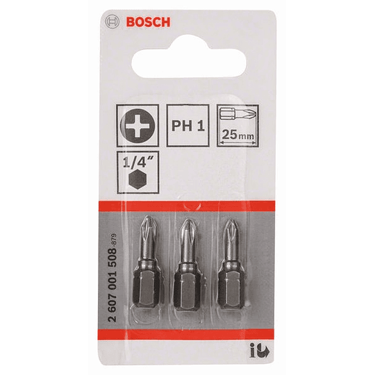 Set 3 Pcs puntas PH1 25mm Bosch
