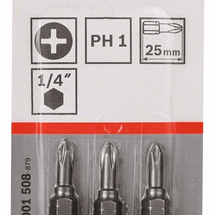 Set 3 Pcs puntas PH1 25mm Bosch