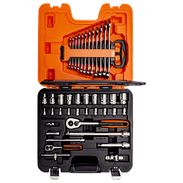 Set 41 pzs dados y llaves 1/4" 1/2" S410 Bahco