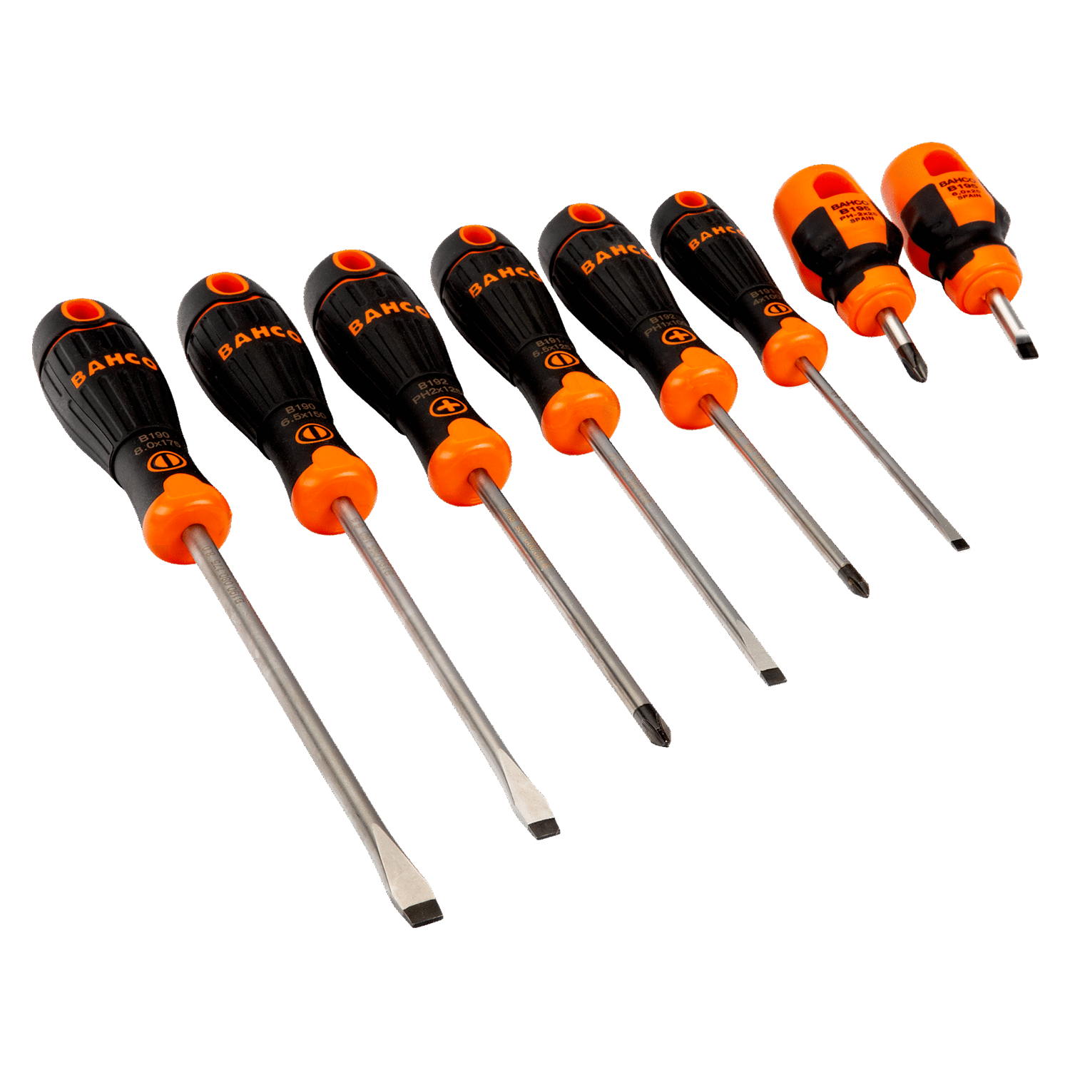 Juego 8 pzs destornilladores mango de goma B219.008 Bahco 1