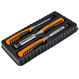 Set 3 Pzs formones mango Goma 424P-S3-EUR Bahco