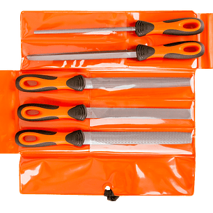 Juego de limas ERGO™ con escofina de media caña, picado entrefino de 200 mm 5 pzs 1-477-08-2-2 Bahco