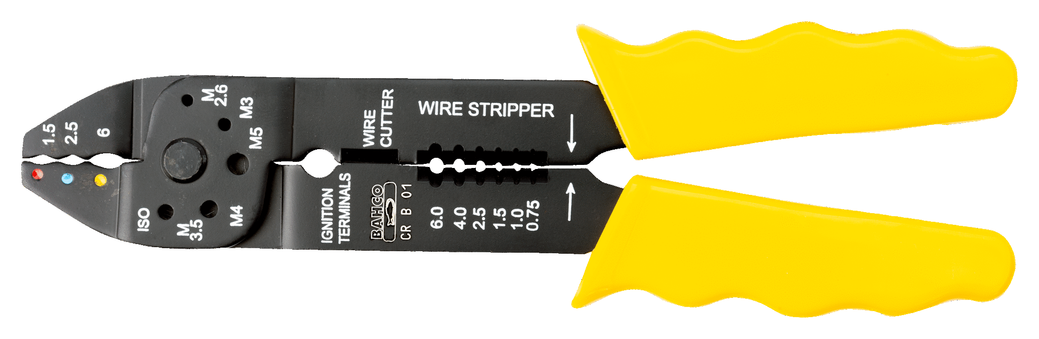 Alicates para engastado/corte/pelado con mango amarillo Cr b 01 Bahco 4