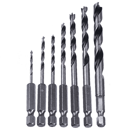 Set 7 Pzs brocas para madera toma hex D-62371 Makita