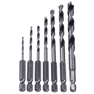 Set 7 Pzs brocas para madera toma hex D-62371 Makita