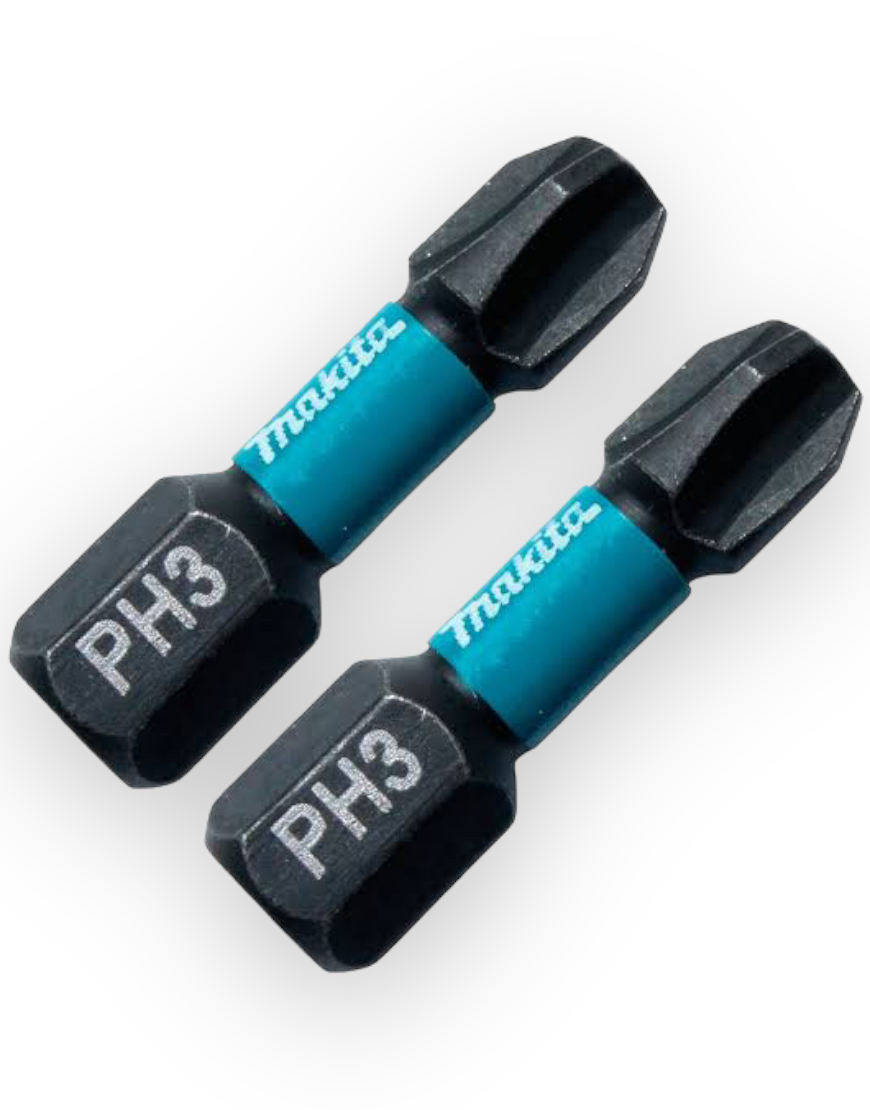  Set 2 Puntas Impact Black PH3 25 mm B-63622 Makita 1