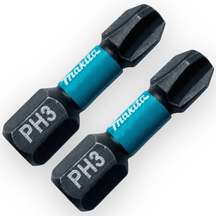  Set 2 Puntas Impact Black PH3 25 mm B-63622 Makita