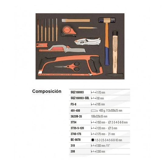 Carro porta herramientas 6 Cajones + Set 128 Pzs Herramientas manuales 1472K6FF28SD Bahco
