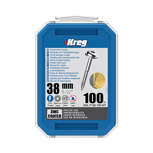 100 un. Tornillos De Zinc 38mm Rosca Fina 100 SML-F150-100 Kreg