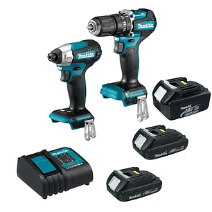 Combo Taladro percutor + Atornillador de impacto 18v BL DLX2414YX7-1  Makita