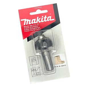 Fresa media caña 2 filos r1/8 -1/4 X 1/4 Eje 1/4 D-02412 Makita