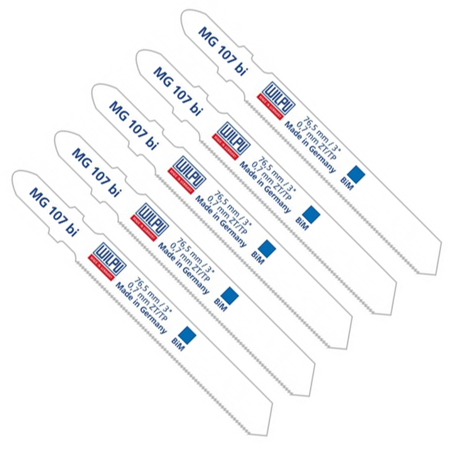 Set 5 Pzs Hojas sierra caladora Metal MG 107BI Wilpu 1