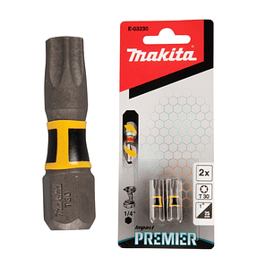 2 Pzs. puntas de torsion impact premier T30-25mm E-03230 Makita