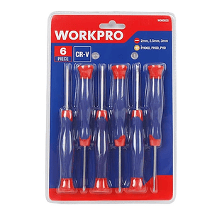 Juego 6 Pzs. destornilladores de precisión W000825WE Workpro